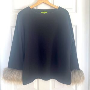 Lily London Fur Trimmed Sweater Sz M NWOT